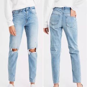 American Eagle distressed mom jeans